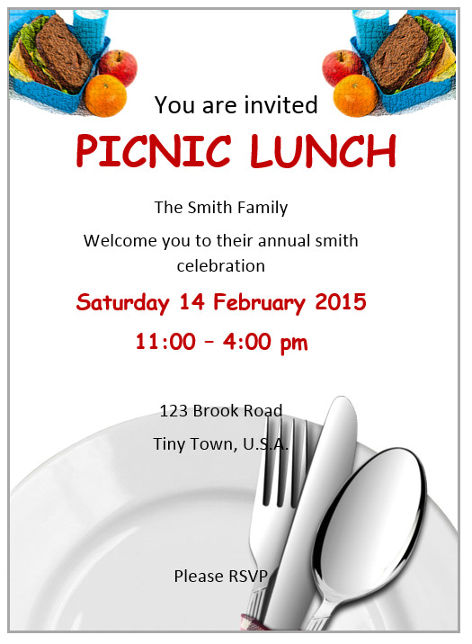 lunch invitation flyer template ms word
