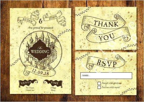 harry potter wedding invitation template