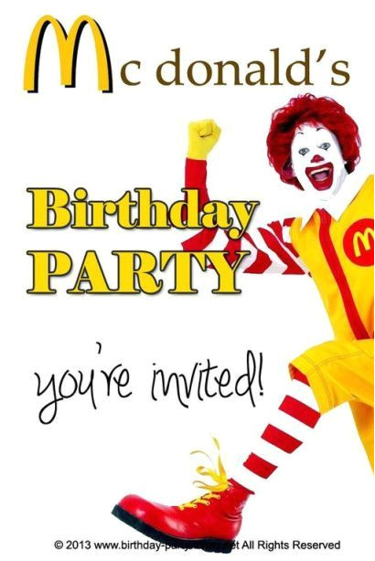 Mcdonalds Party Invitation Template Mcdonalds Birthday Party In 2019 Mcdonalds Birthday