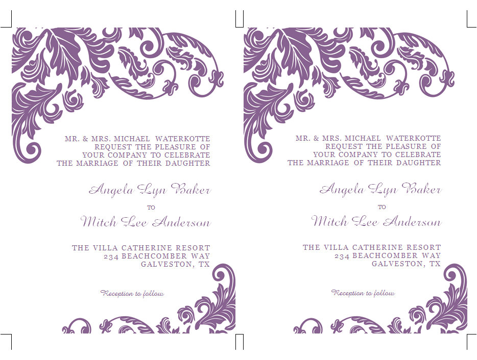 printable ms word wedding invitation