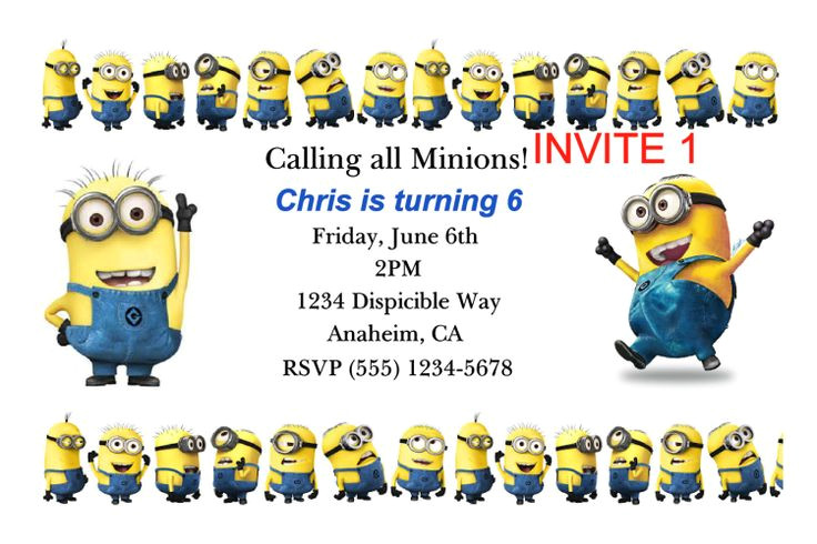 birthday invitation template minions