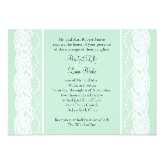 mint green and vintage lace wedding invitation 161617665120171959