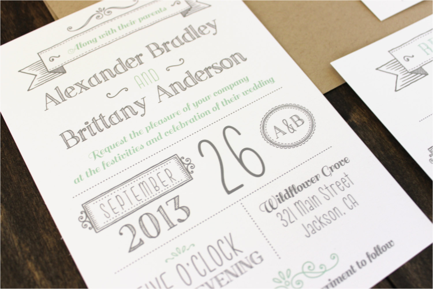 printable wedding invitation modern