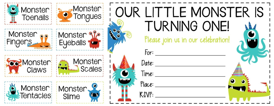 free monster birthday invitations