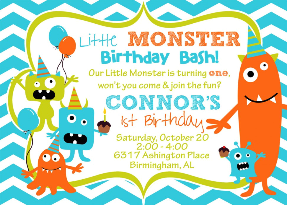 free monster birthday invitations