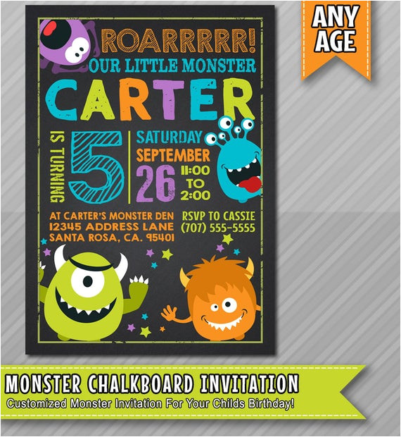 little monster birthday invitation