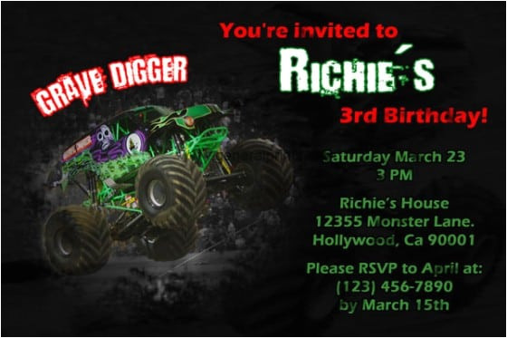 grave digger birthday invitations