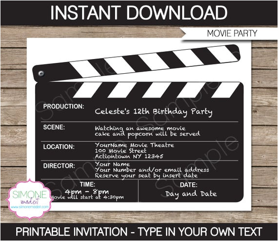 movie invitation template movie night