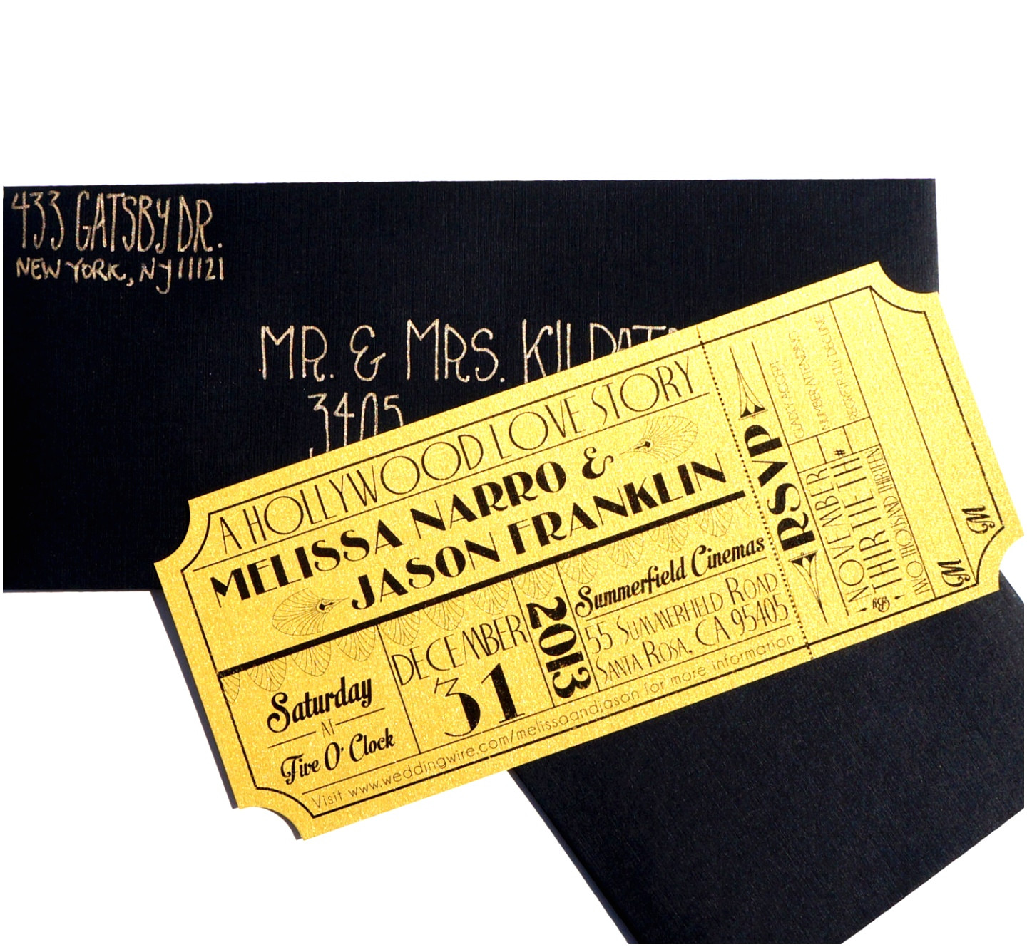 movie ticket wedding invitation template