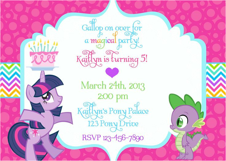 my little pony birthday invitation