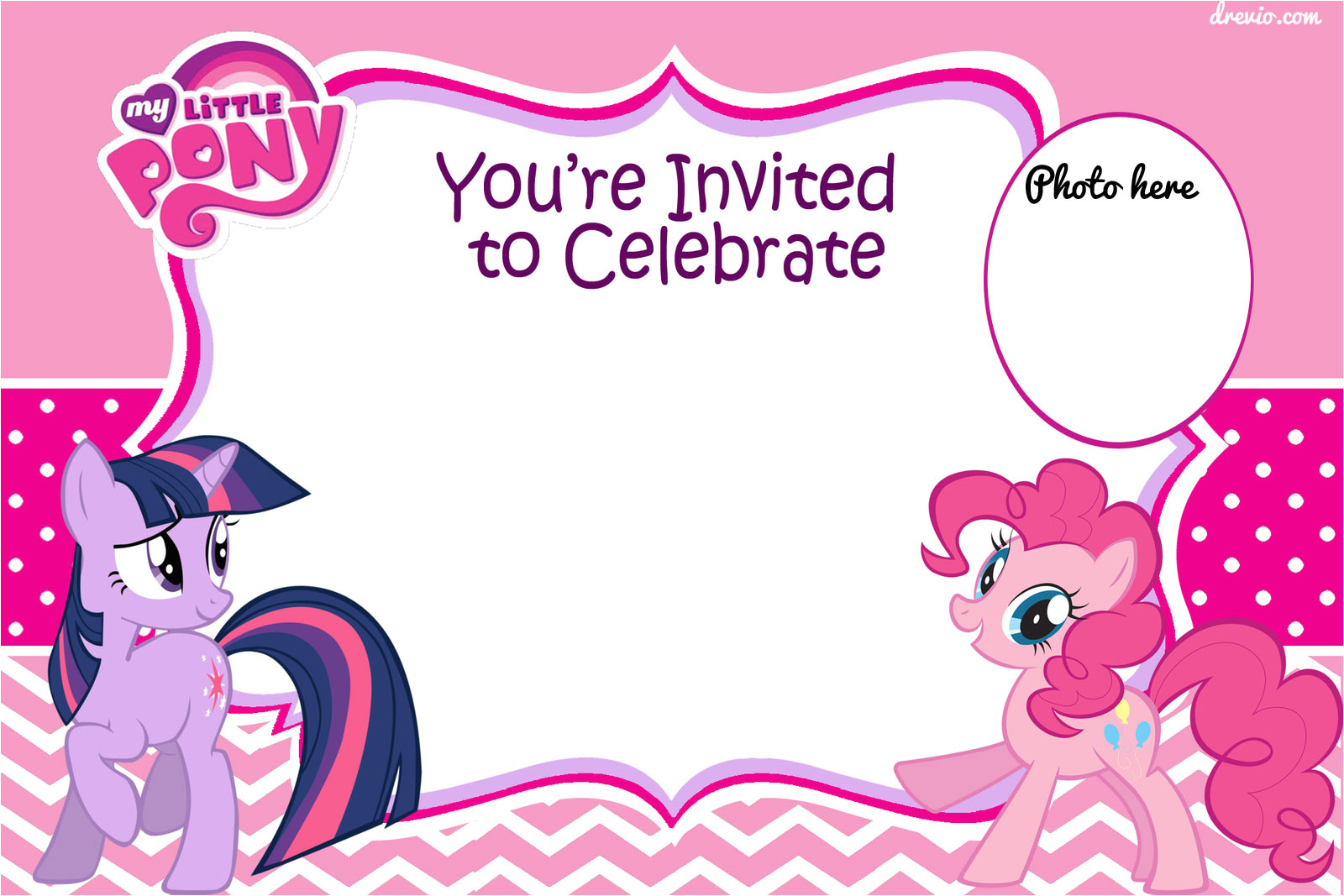 free printable my little pony birthday invitation template