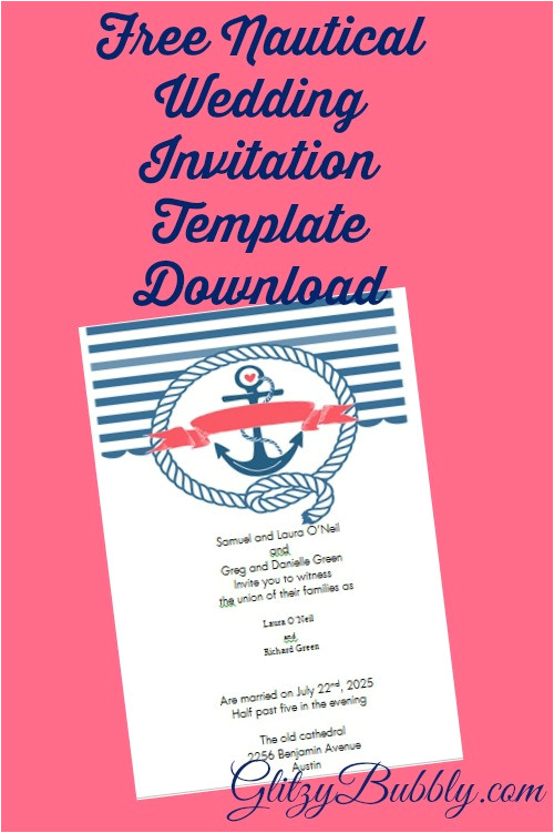 free printable nautical wedding invitations