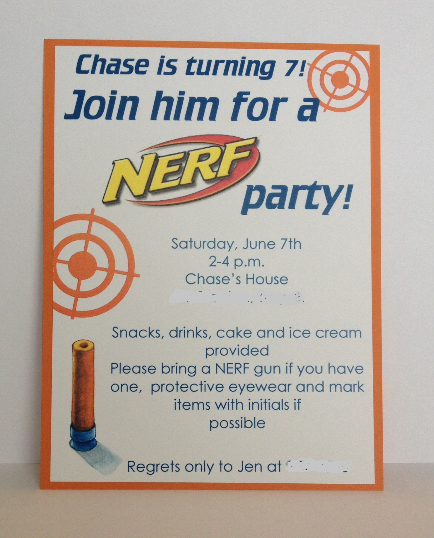 nerf birthday party invitation