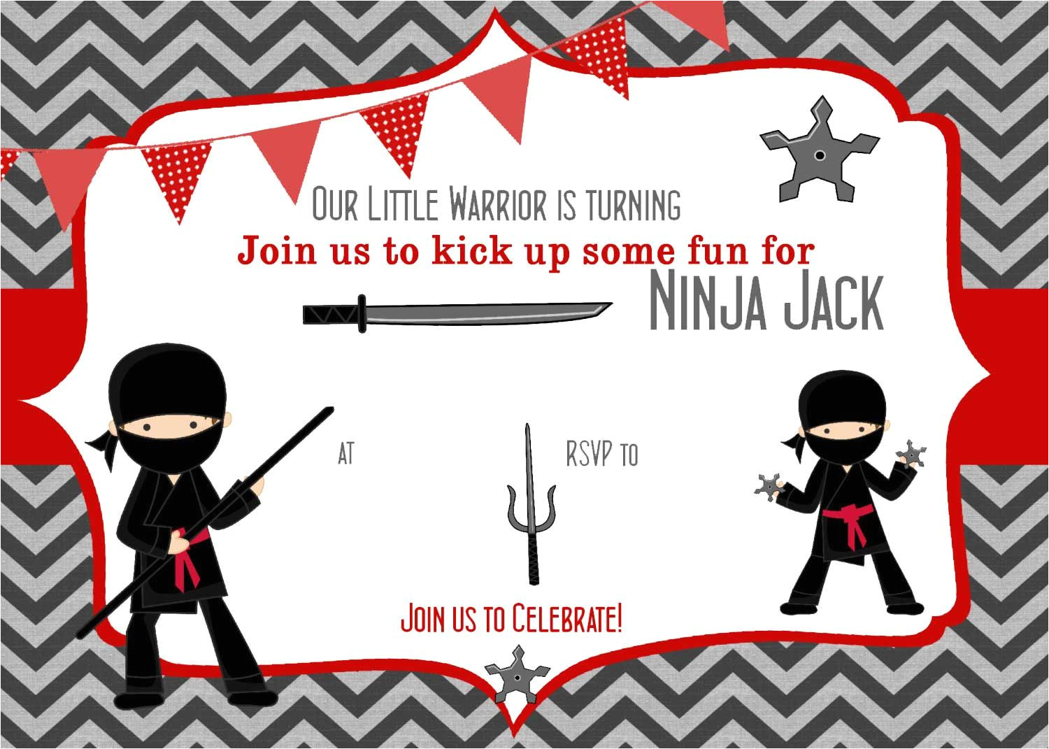 Ninja Party Invitation Template Free Pin by Bagvania Invitation On Bagvania Invitation Ninja