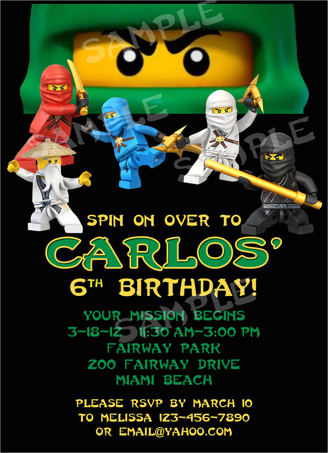 ninjago birthday invitations