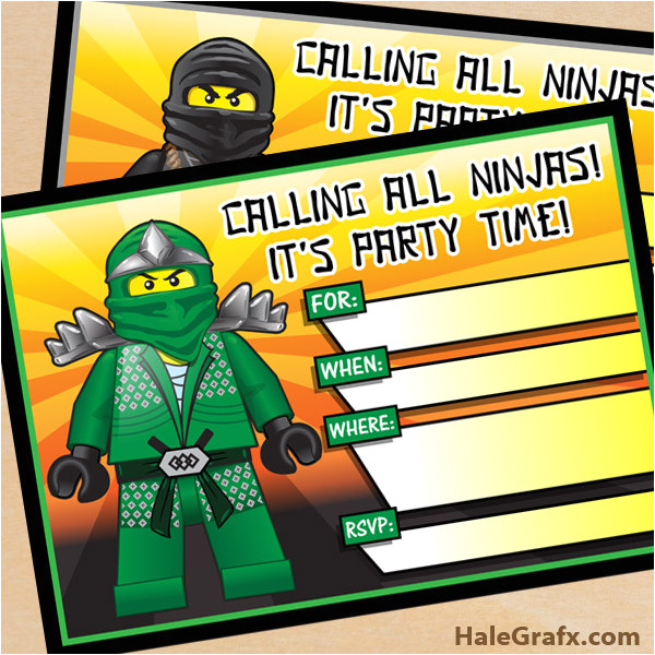 Ninjago Party Invitation Template Free Free Printable Lego Ninjago Birthday Invitation Set