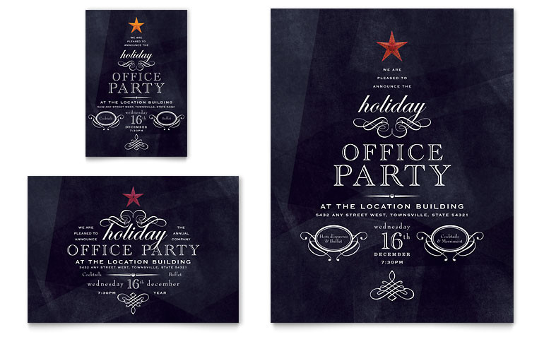 office holiday party flyer ad templates xx1020701d