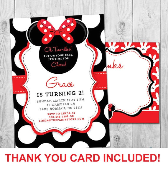 minnie mouse birthday invitations printable girls 6