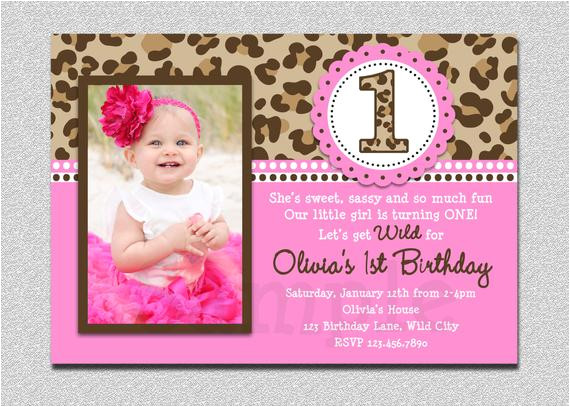 leopard birthday invitation 1st birthday