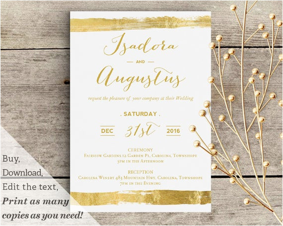 printable wedding invitation template in