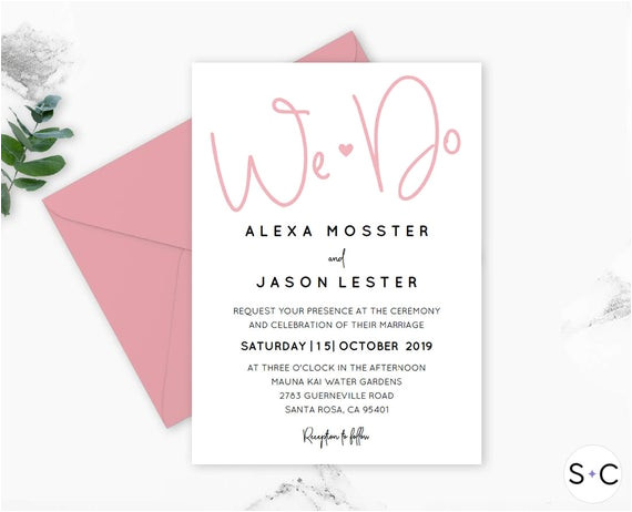 we do wedding invitation template blush