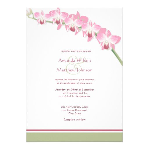 pink orchid wedding invitations 161163622017752957