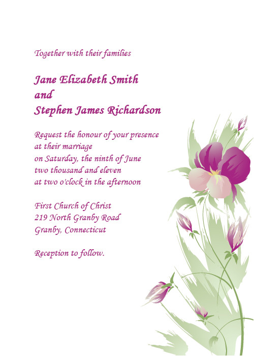 watercolor invitation template orchid