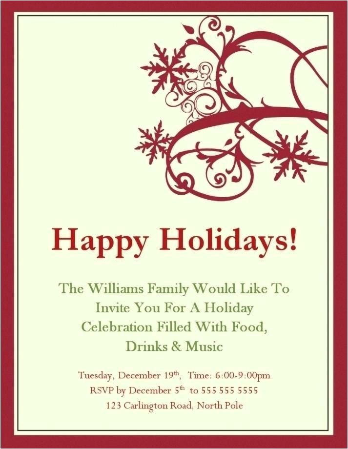 Outlook Holiday Party Invitation Template Holiday Party Email Template Poporon Co