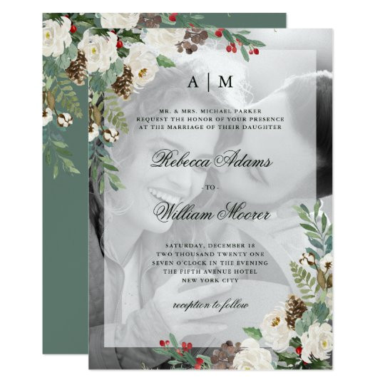 christmas wedding photo invitation with overlay 256966902677148813