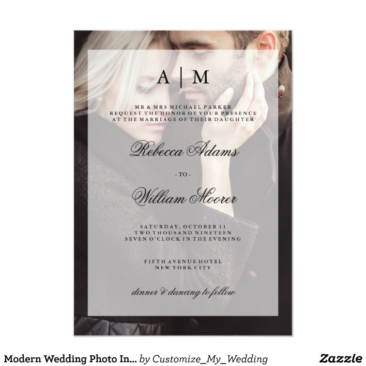 modern wedding photo invitation with overlay 256780575876753186