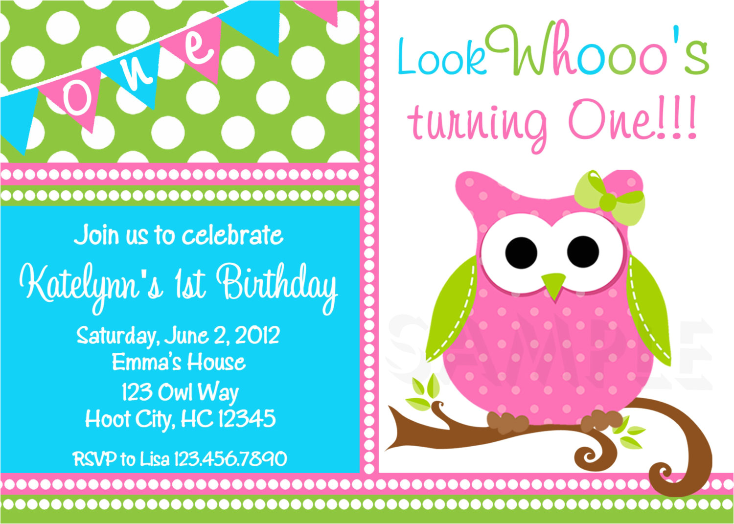 owl birthday party invitations