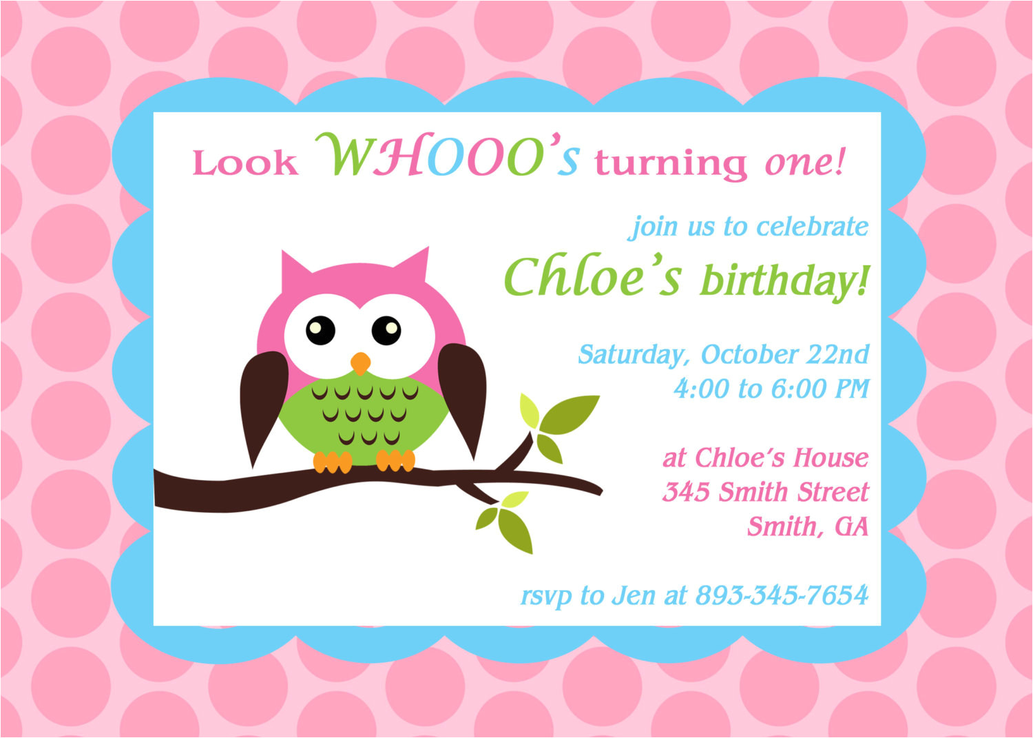 printable owl theme birthday party