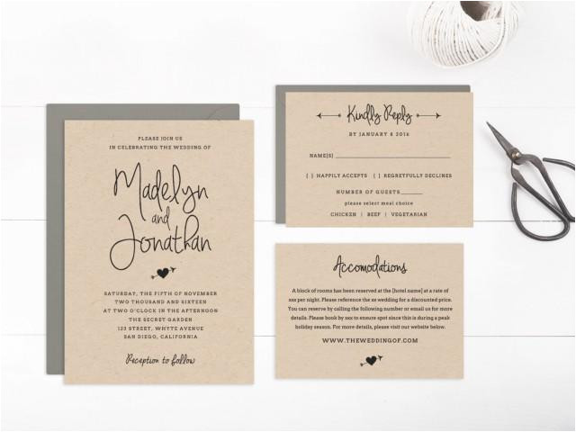 wedding invitation template printable editable text and artwork colour instant download edit in word or pages the boho suite
