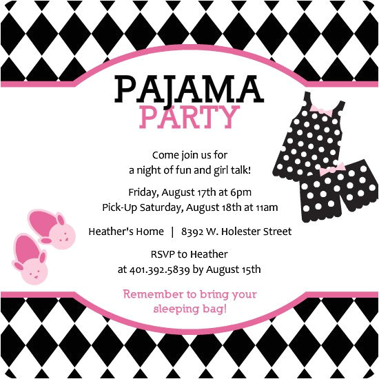 pajama party invitation templates