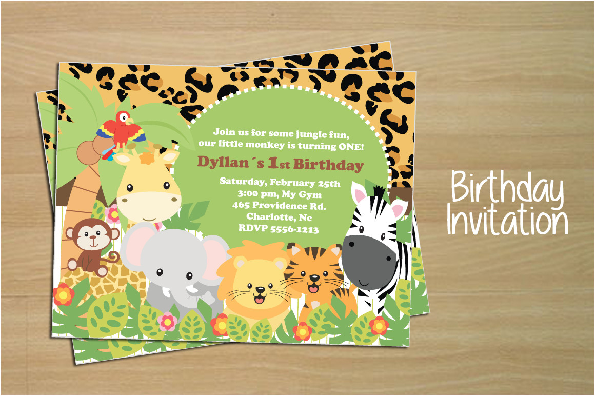 275108 birthday invitation card jungle