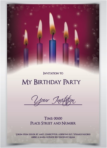 7968 birthday party invitation card template vector