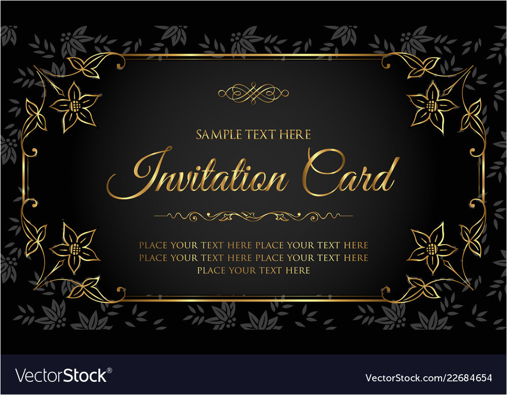 luxury black and gold invitation card vector 22684654