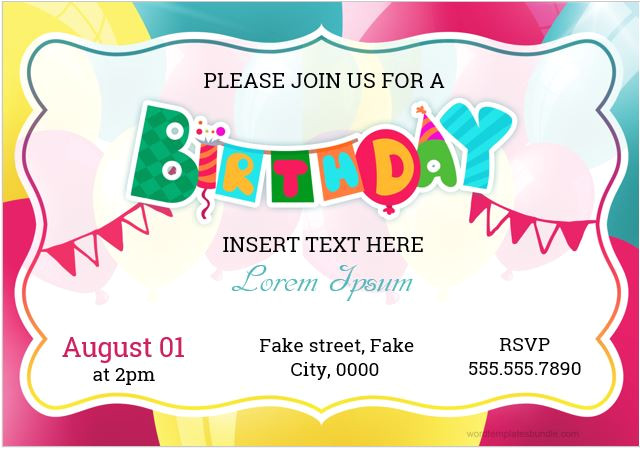 birthday party invitation cards