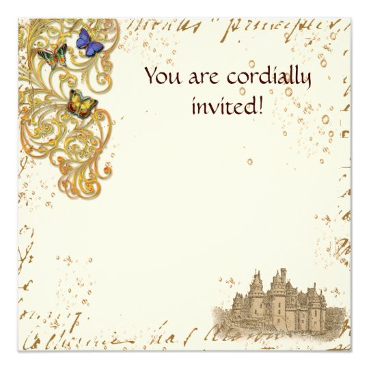 medieval storybook castle royal invitation card 161649422674130068