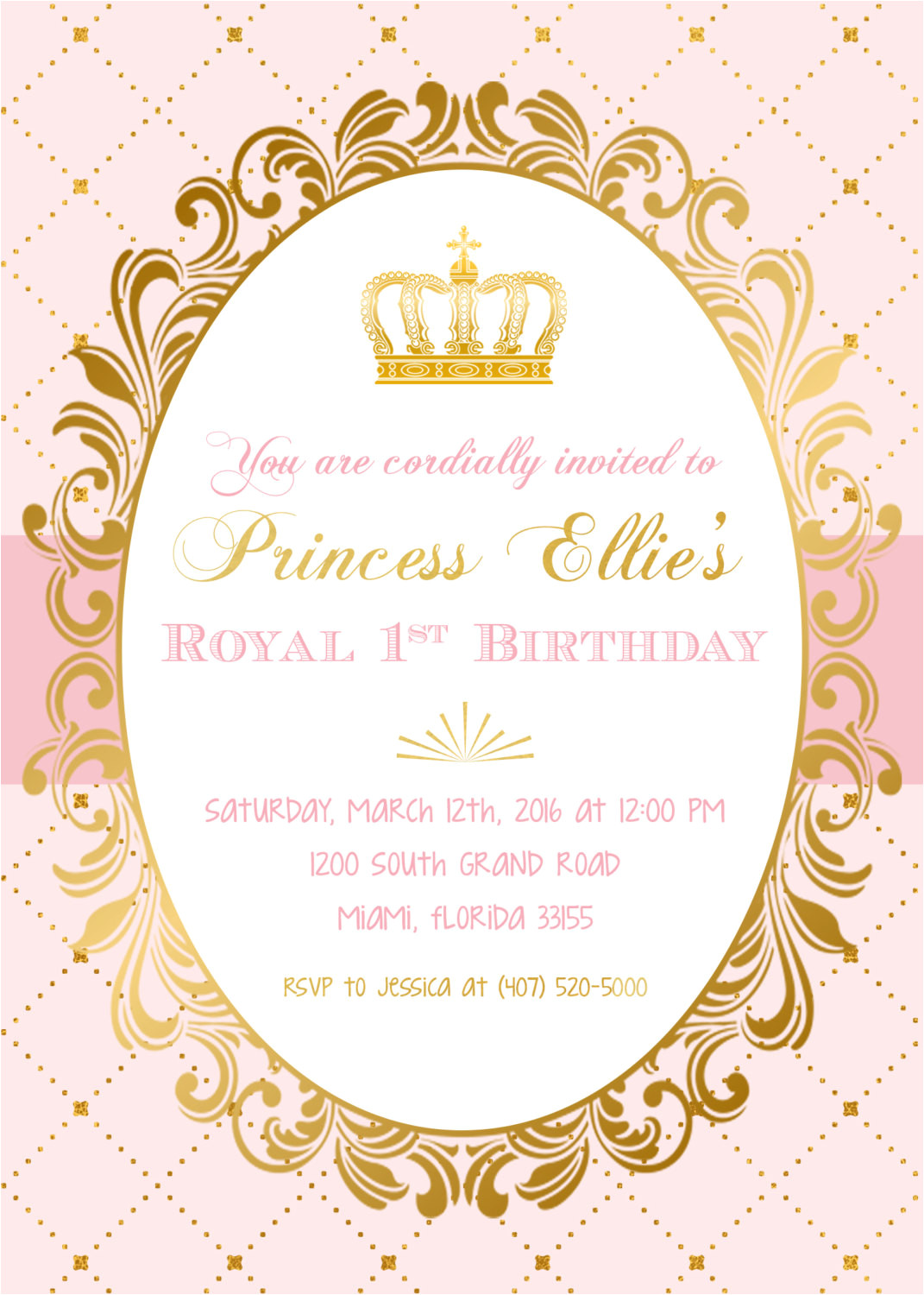 princess birthday invitation princess