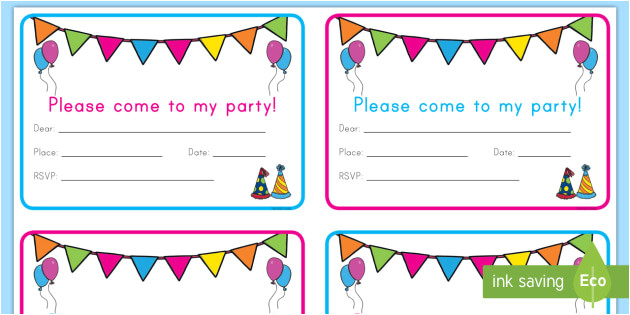 us t t 430 birthday party invitation cards