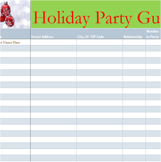 holiday party guest list