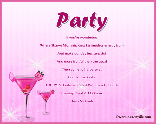 adult party invitation wording