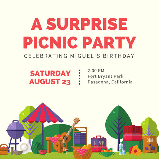 maclkbe7irq colorful picnic surprise party invitation