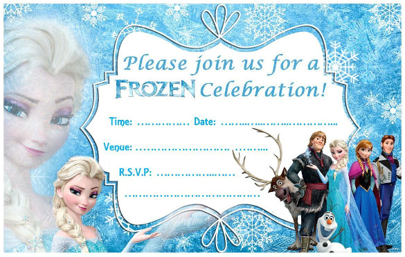 sample frozen birthday invitation