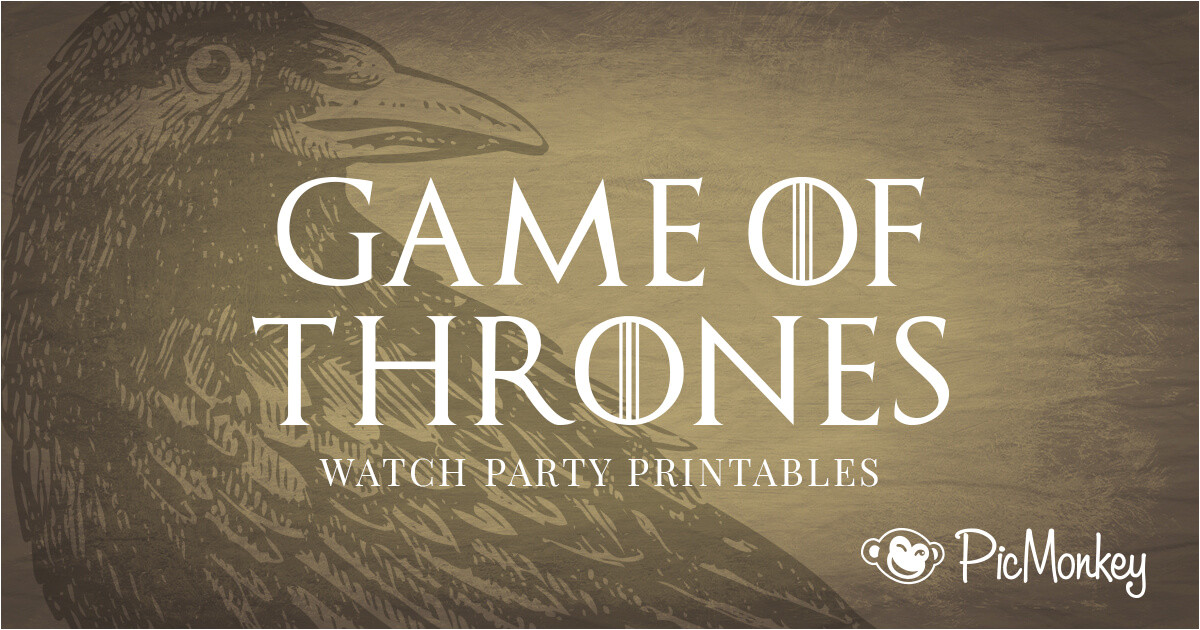 free printables for your game of thrones watch party