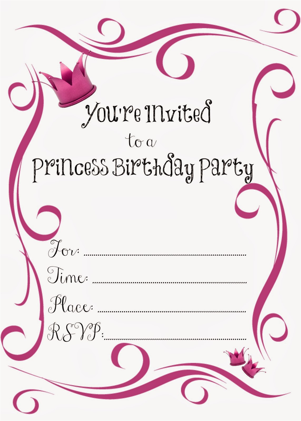 free birthday party invitations for girl