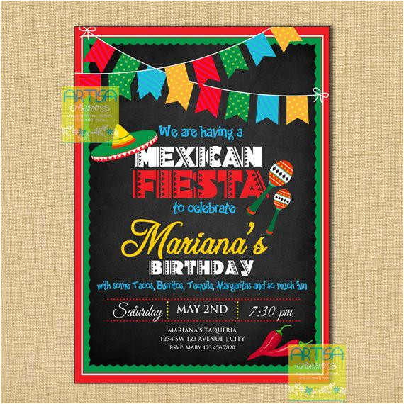 mexican fiesta invitation cinco de mayo