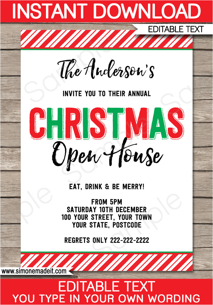 printable christmas party invitations template