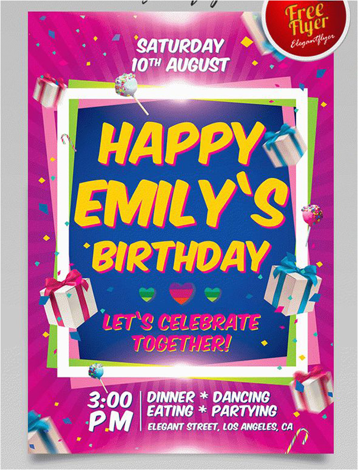 free birthday invitation templates psd